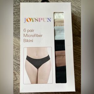 New in box 6 pairs of Joyspun microfiber bikini panties size XXXL Multicolor